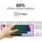 Compact 61-Key RGB Luminous Translucent USB Keyboard