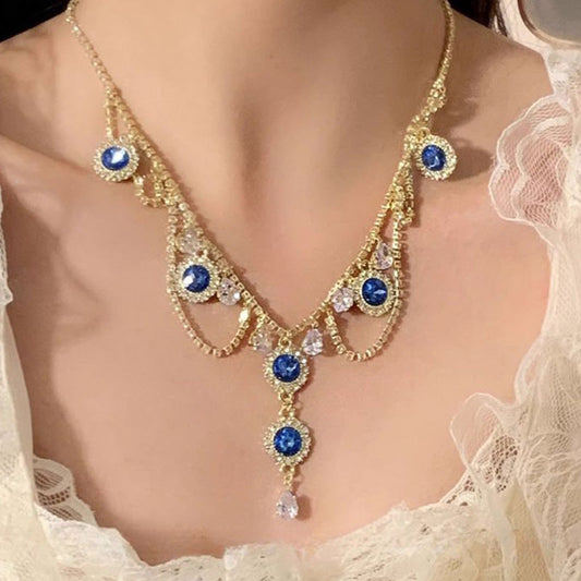 🔥2024 Hot Sale 🔥French Blue Zirconia Necklace--（Heart of the Ocean）