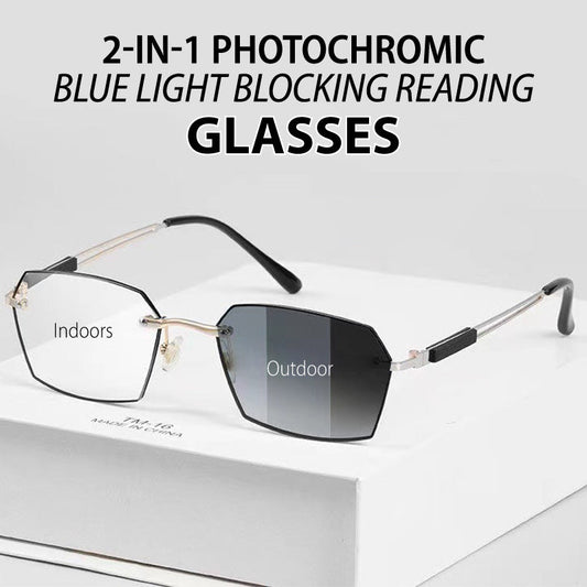 🔥2-in-1 Photochromic Blue Light Blocking Reading Glasses