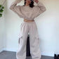 Women’s Round Neck Sweatshirts ＆ Sweatpants 2-Piece Set