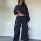 Women’s Round Neck Sweatshirts ＆ Sweatpants 2-Piece Set