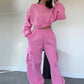 Women’s Round Neck Sweatshirts ＆ Sweatpants 2-Piece Set